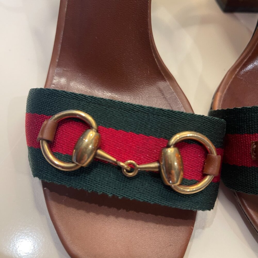 Gucci NS NYLON LIFFORD V.R.V / CUIR SANDALS 36 1/2 - Picture 3 of 16